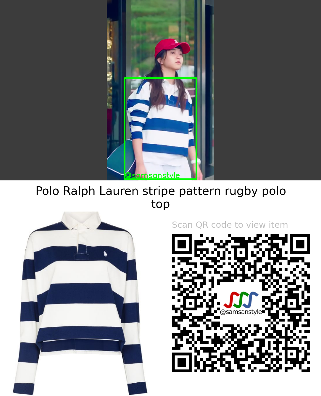 Kim Taeri | Twenty-Five Twenty-One E07 | Polo Ralph Lauren stripe pattern rugby polo top
