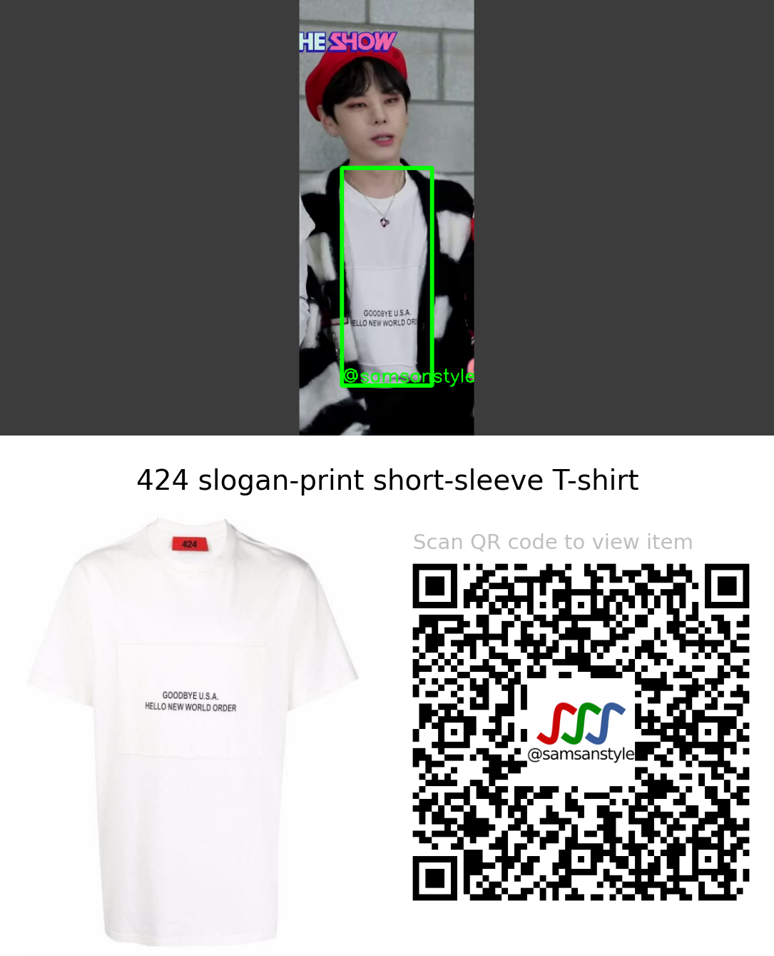 WEi Daehyeon | SBS MTV The Show | 424 slogan-print short-sleeve T-shirt