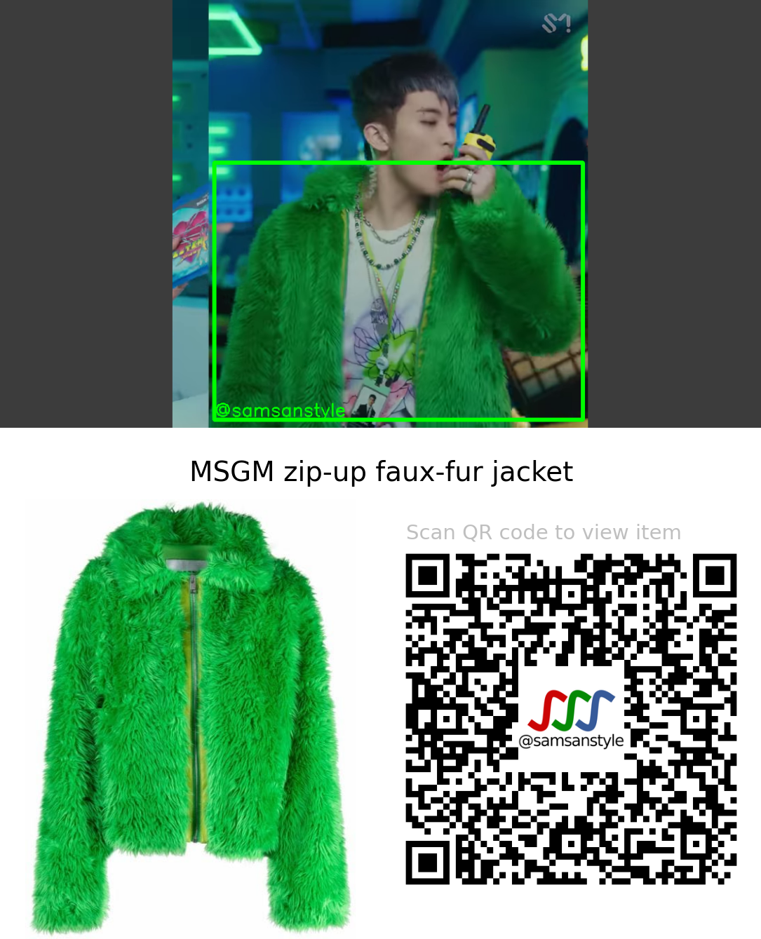 NCT Dream Mark | Glitch Mode MV | MSGM zip-up faux-fur jacket