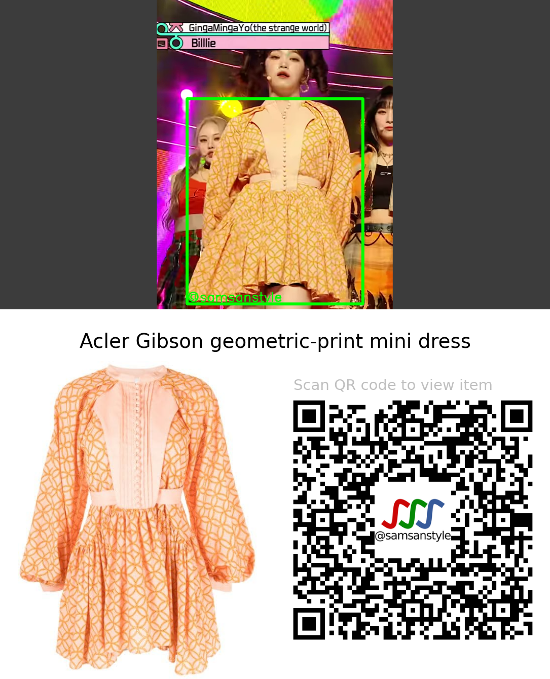 Billlie Tsuki | GingaMingaYo (the strange world) MBC Show! Music Core | Acler Gibson geometric-print mini dress