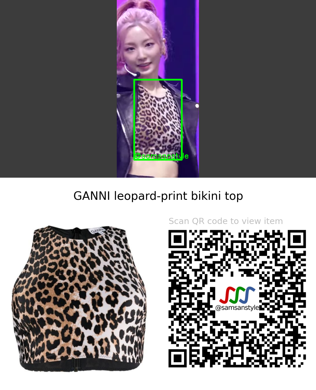 Rocket Punch Yeonhee | CHIQUITA KBS Music Bank | GANNI leopard-print bikini top