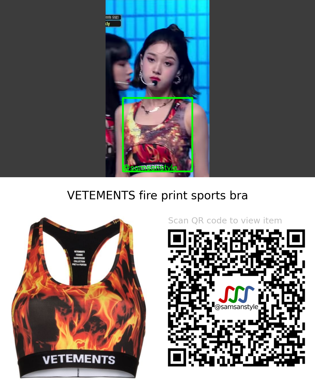 STAYC J | RUN2U Mnet M Countdown | VETEMENTS fire print sports bra