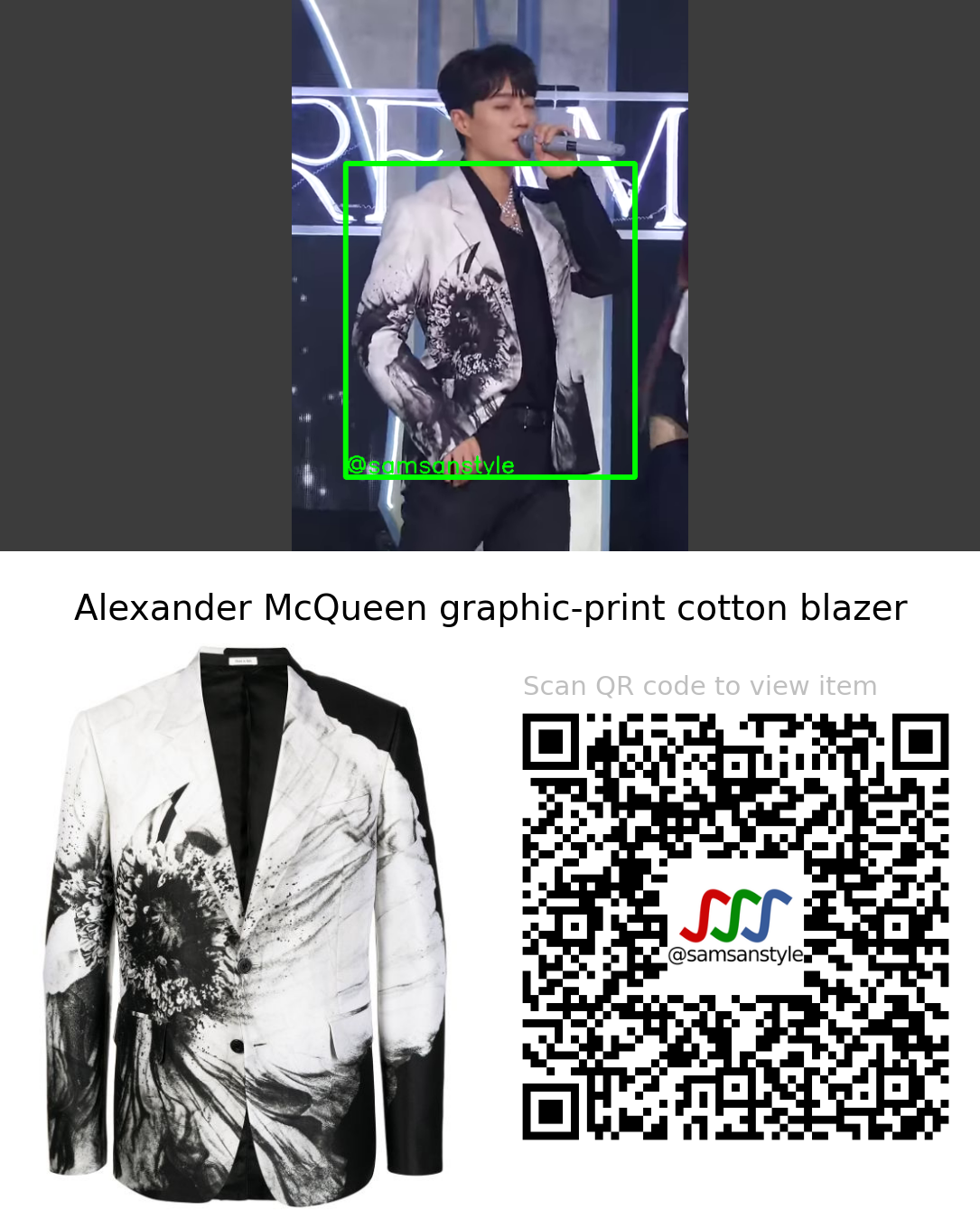 Highlight Doojoon | DAYDREAM SBS Inkigayo | Alexander McQueen graphic-print cotton blazer