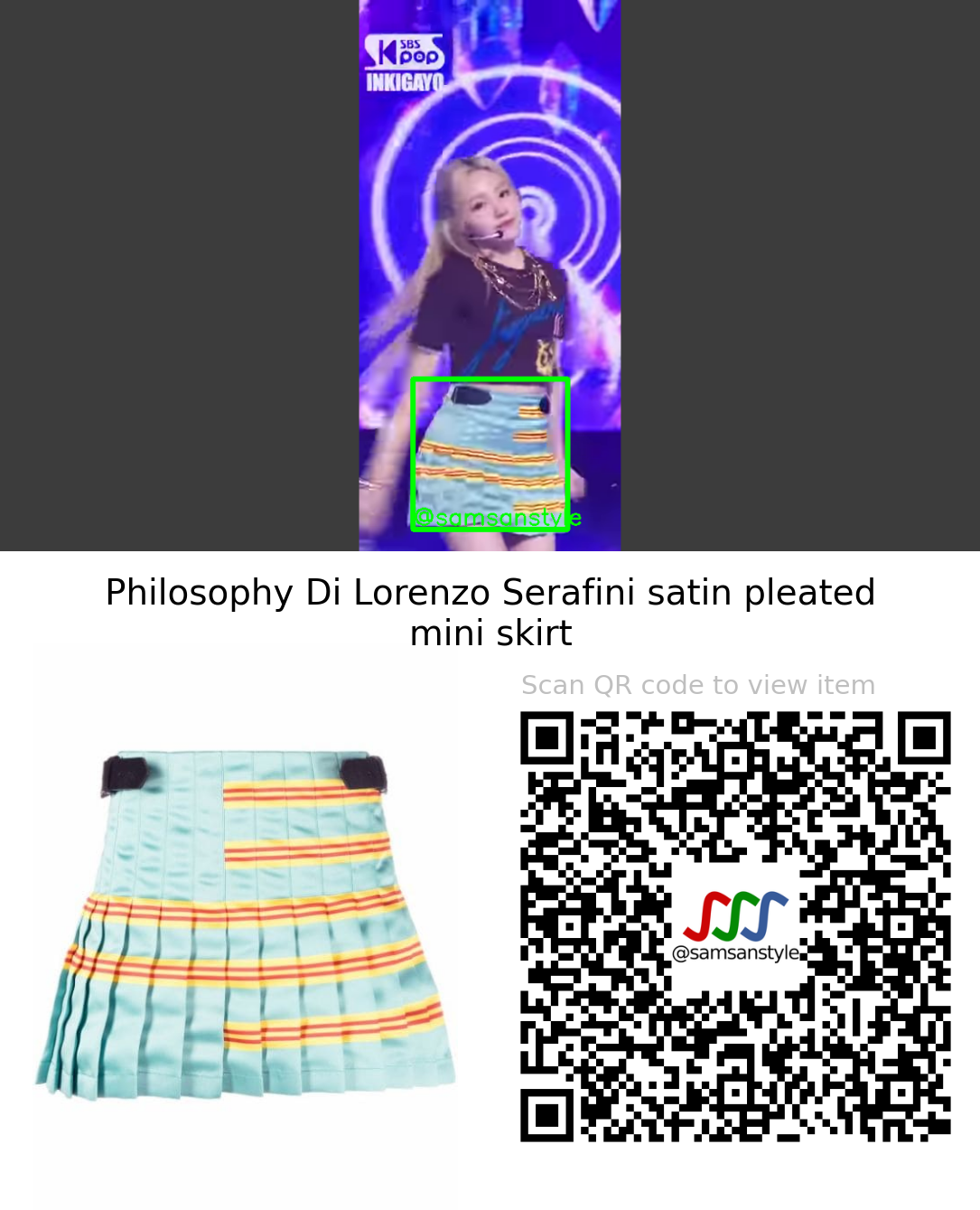 Rocket Punch | CHIQUITA SBS Inkigayo | Philosophy Di Lorenzo Serafini satin pleated mini skirts