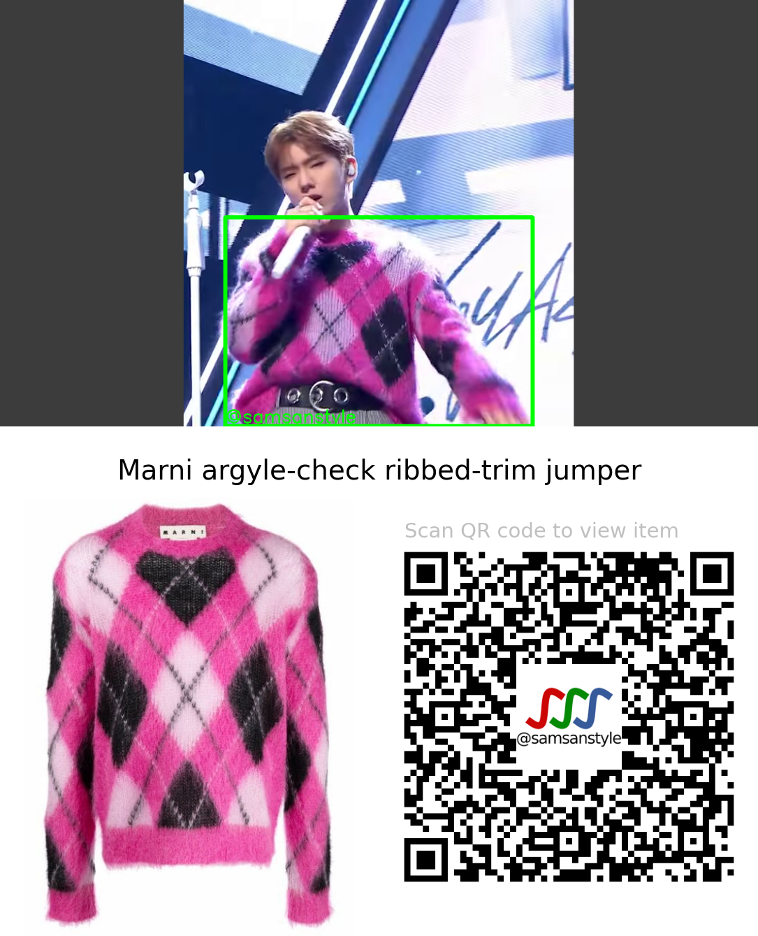 Kihyun | VOYAGER MBC M Show Champion | Marni argyle-check ribbed-trim jumper