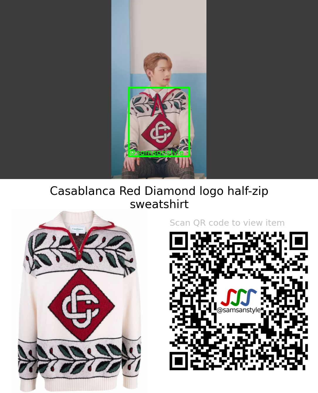 YOUNITE Steve | 1 of 9 MV | Casablanca Red Diamond logo half-zip sweatshirt