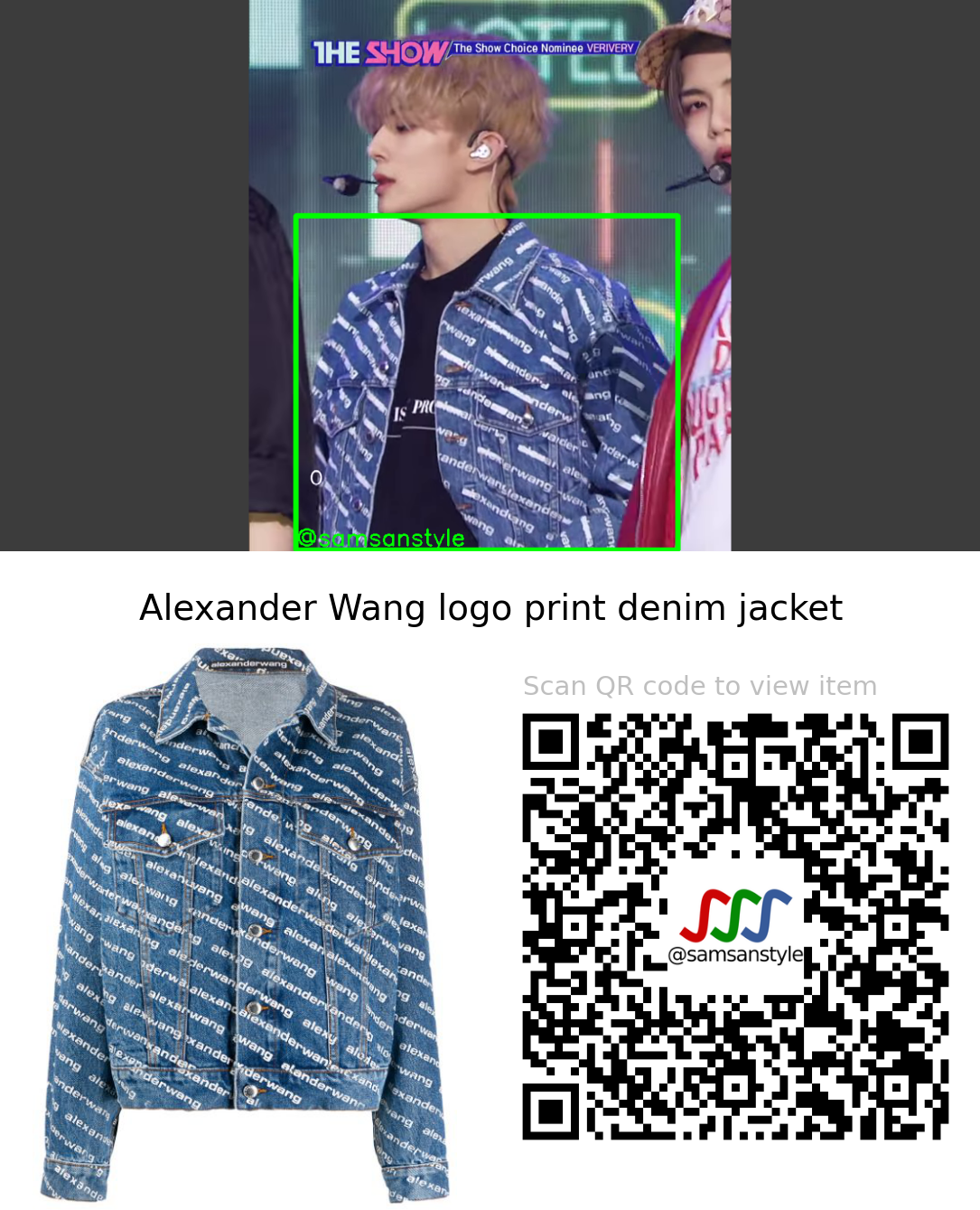 VERIVERY Kangmin | O SBS MTV The Show | Alexander Wang logo print denim jacket
