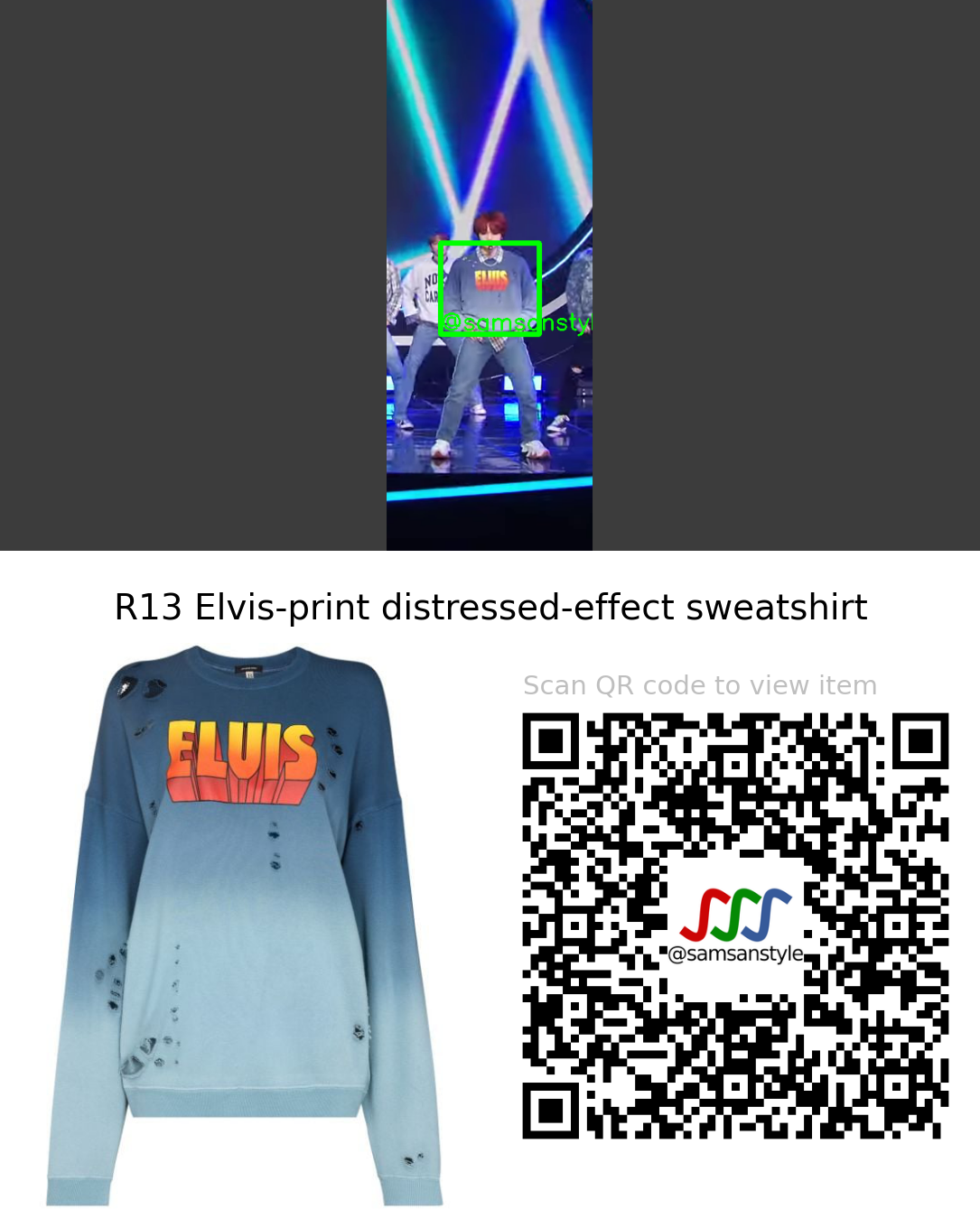 YOUNITE Eunho | EVERYBODY SBS MTV The Show | R13 Elvis-print distressed-effect sweatshirt
