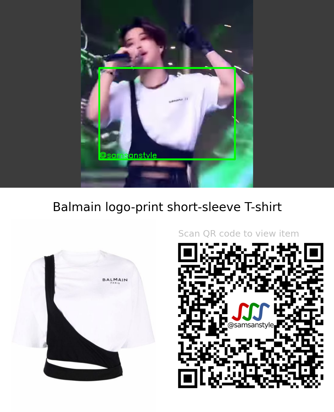 Stray Kids Han | MANIAC Mnet M Countdown | Balmain logo-print short-sleeve T-shirt