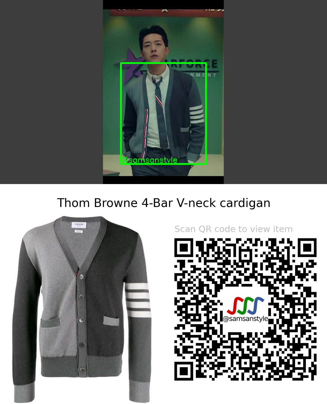 Lee Jungshin | Shooting Stars E06 | Thom Browne 4-Bar V-neck cardigan