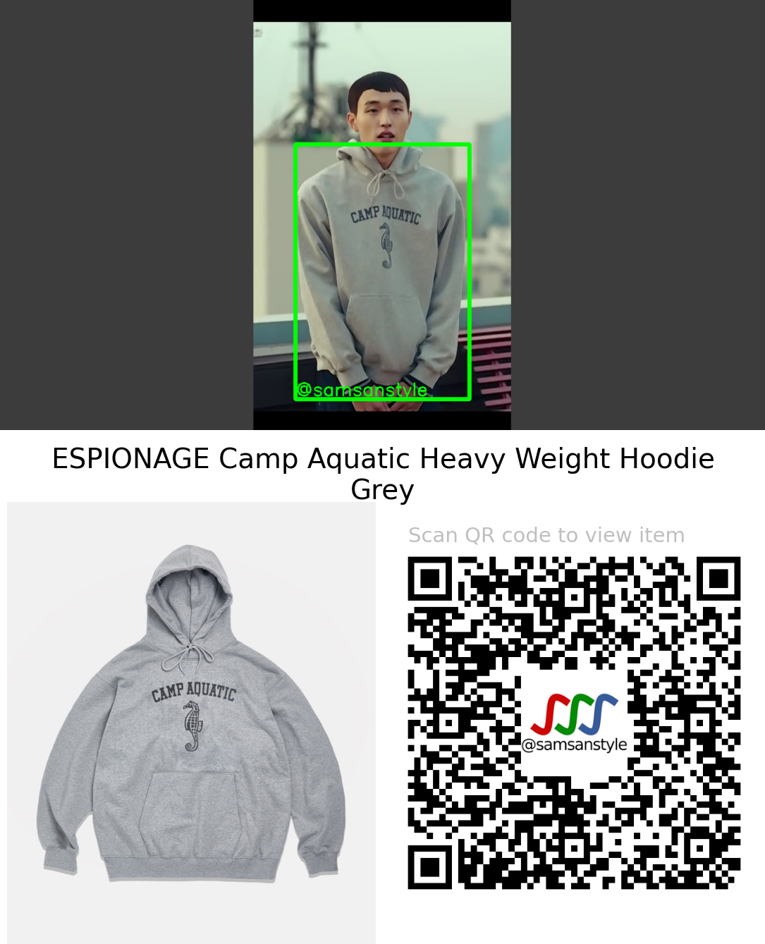 Jin Hoeun | Shooting Stars E03 | ESPIONAGE Camp Aquatic Heavy Weight Hoodie Grey