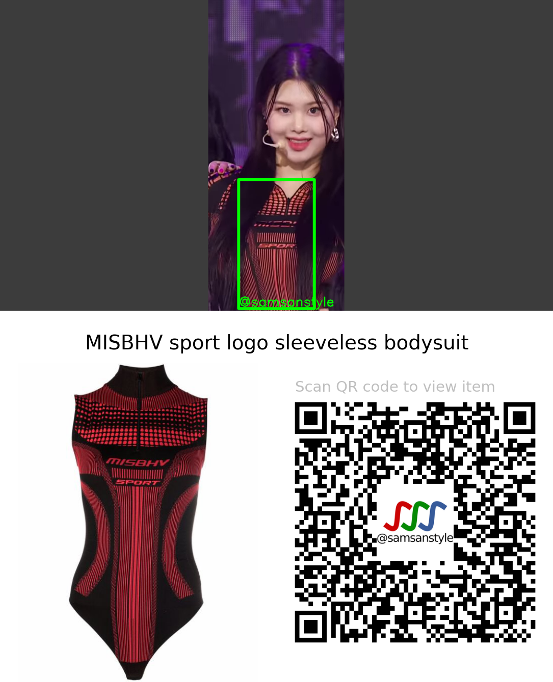 Purple Kiss Swan | Pretty Psycho SBS MTV The Show | MISBHV sport logo sleeveless bodysuit