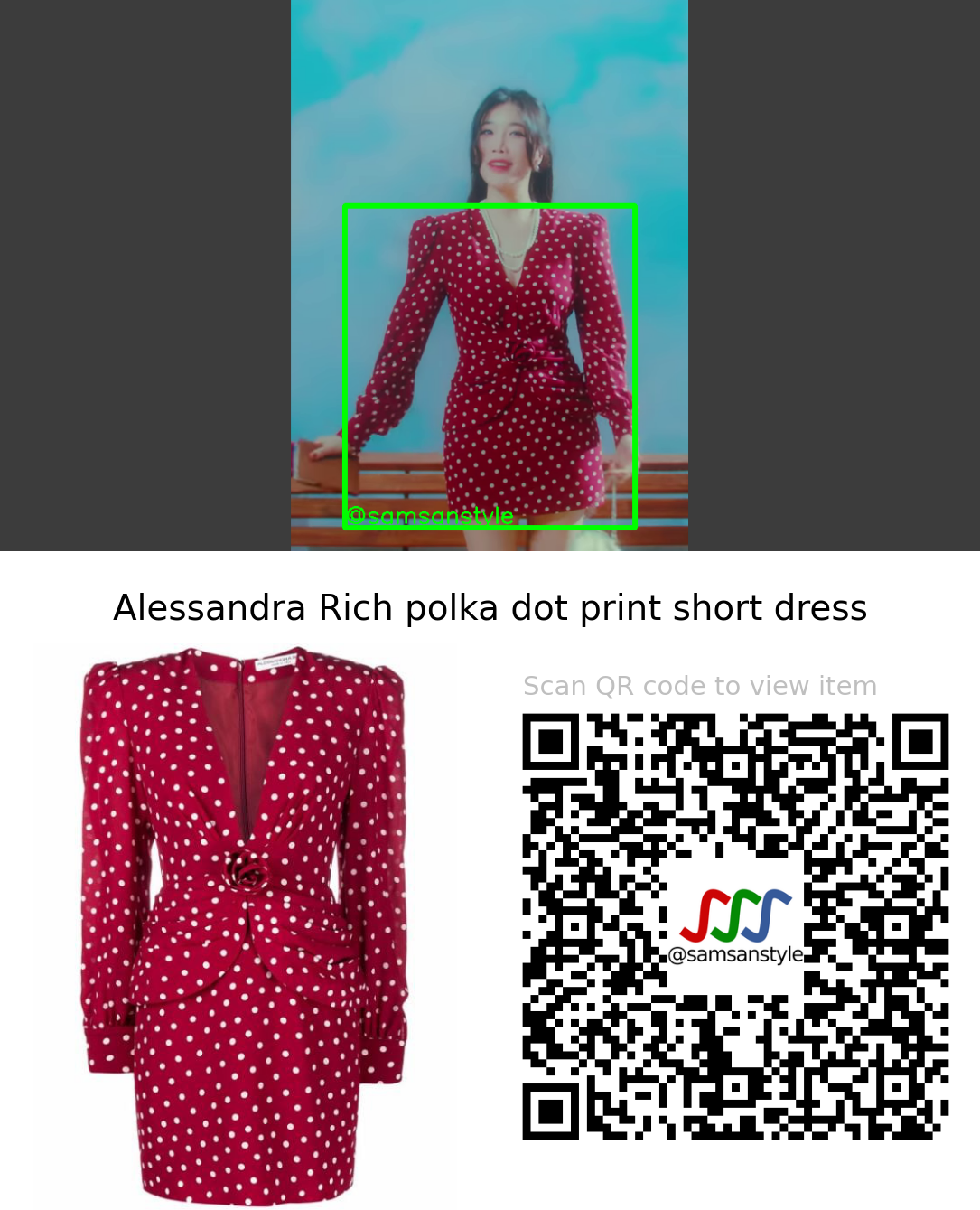 Davichi Haeri | Fanfare MV | Alessandra Rich polka dot print short dress