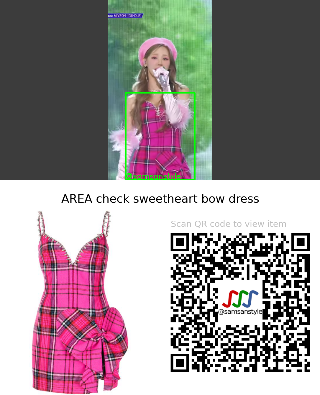 Miyeon | Drive SBS MTV The Show | AREA check sweetheart bow dress