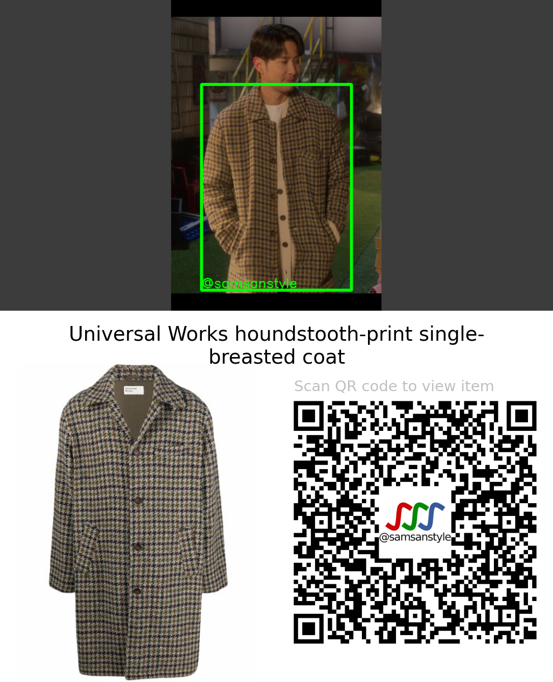 Kim Jisuk | Kiss Sixth Sense E11 | Universal Works houndstooth-print single-breasted coat