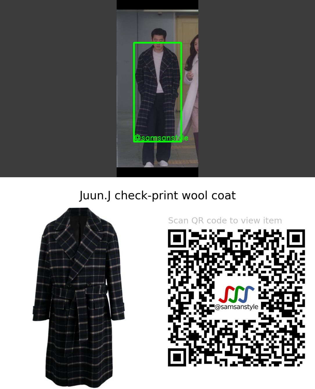Yoon Kyesang | Kiss Sixth Sense E12 | Juun.J check-print wool coat