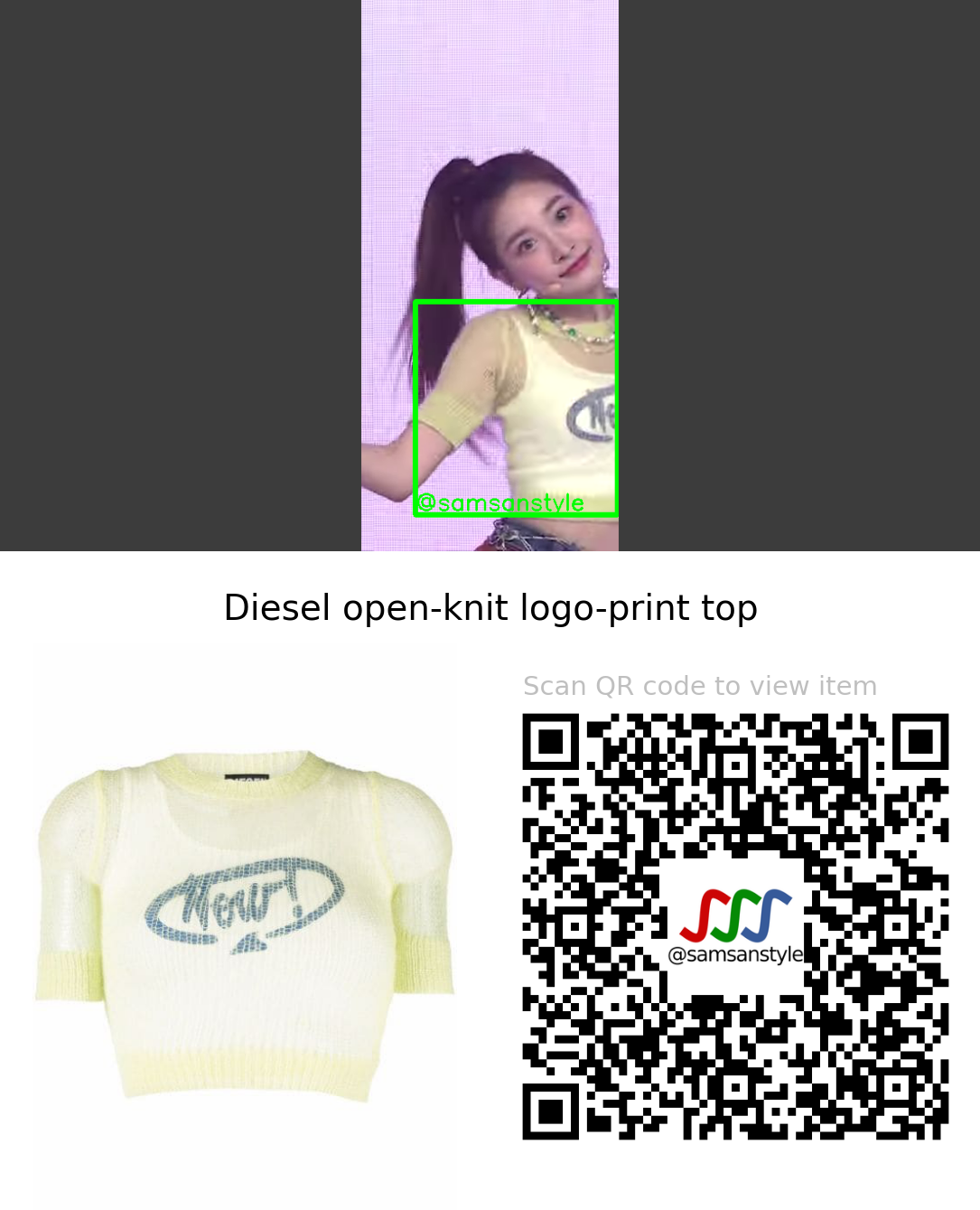 woo!ah! Minseo | Danger Arirang Simply K-Pop CON-TOUR | Diesel open-knit logo-print top
