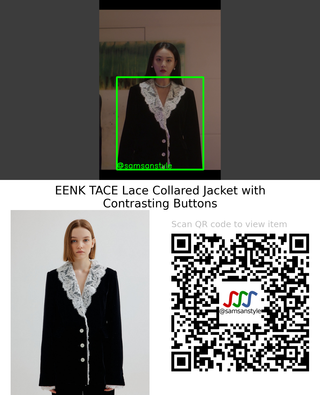 Lee Jooyeon | Kiss Sixth Sense E07 | EENK TACE Lace Collared Jacket with Contrasting Buttons