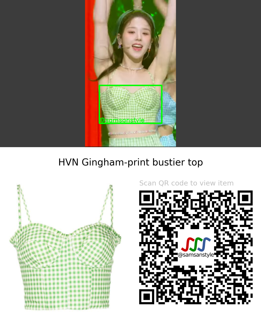 LOONA Heejin | Flip That KBS Music Bank | HVN Gingham-print bustier top
