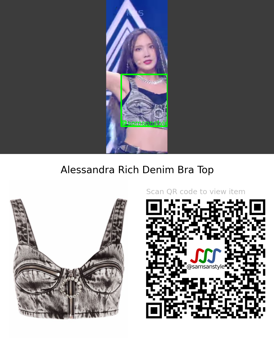 BVNDIT Simyeong | VENOM KBS Music Bank | Alessandra Rich Denim Bra Top