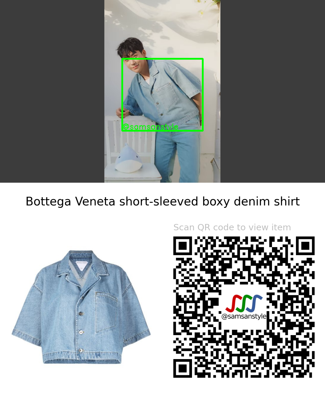 Chawon | One Two Three MV | Bottega Veneta short-sleeved boxy denim shirt