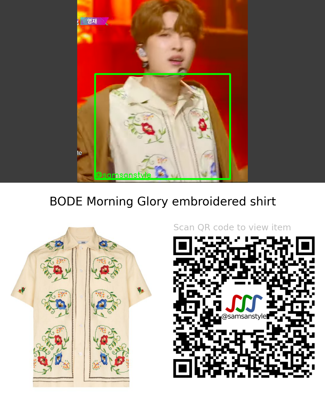 Youngjae | SUGAR KBS Music Bank | BODE Morning Glory embroidered shirt