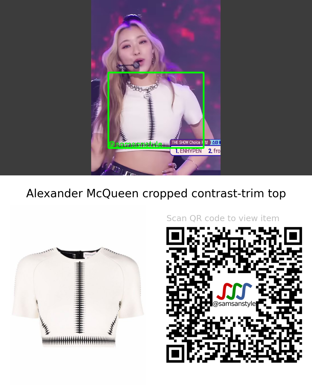 XG Maya | MASCARA SBS MTV The Show | Alexander McQueen cropped contrast-trim top