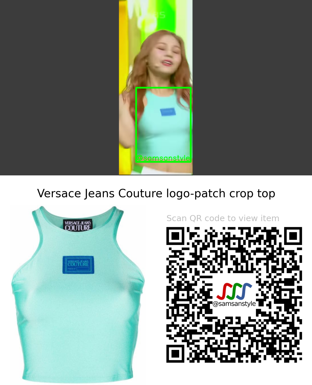 VIVIZ Umji | LOVEADE KBS Music Bank | Versace Jeans Couture logo-patch crop top