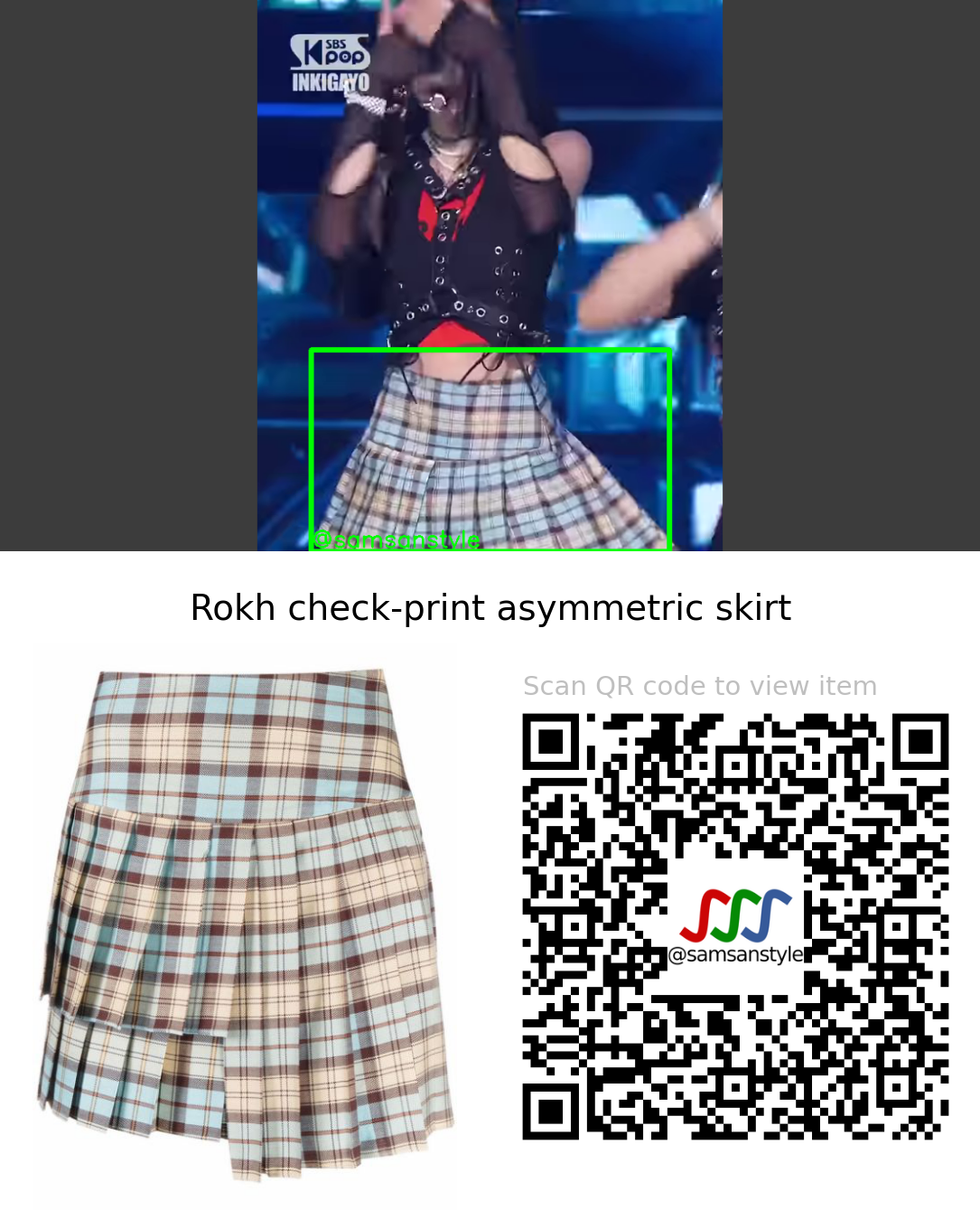 LAPILLUS Chanty | HIT YA! SBS Inkigayo | Rokh check-print asymmetric skirt