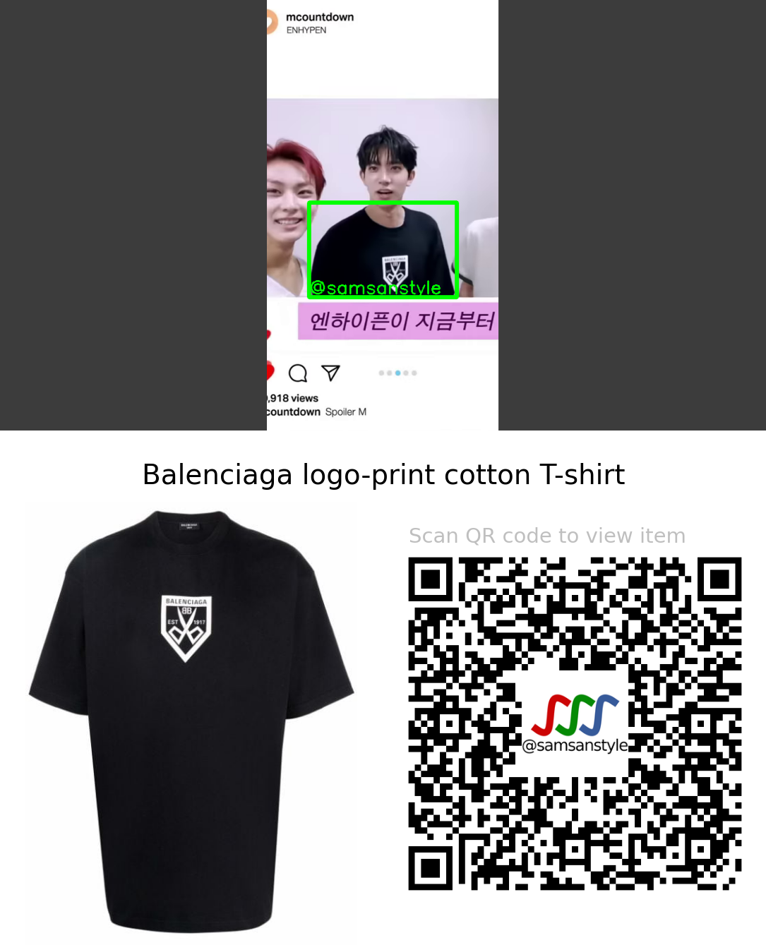 ENHYPEN Heeseung | ‘SPOILER M’ Mnet M Countdown | Balenciaga logo-print cotton T-shirt
