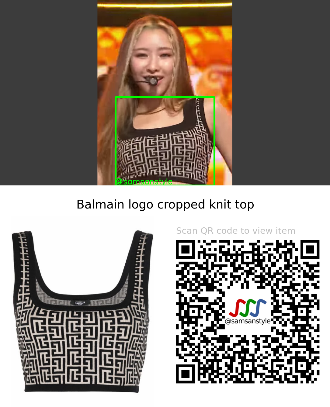 XG Maya | MASCARA MBC M Show Champion | Balmain logo cropped knit top