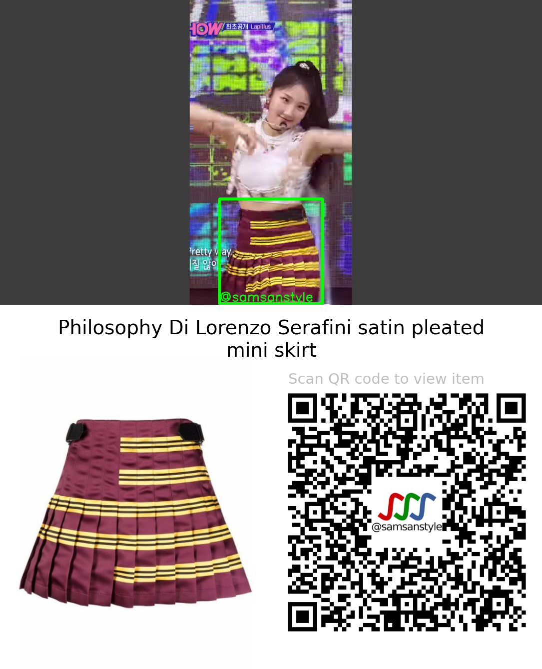 LAPILLUS Shana | Queendom SBS MTV The Show | Philosophy Di Lorenzo Serafini satin pleated mini skirt