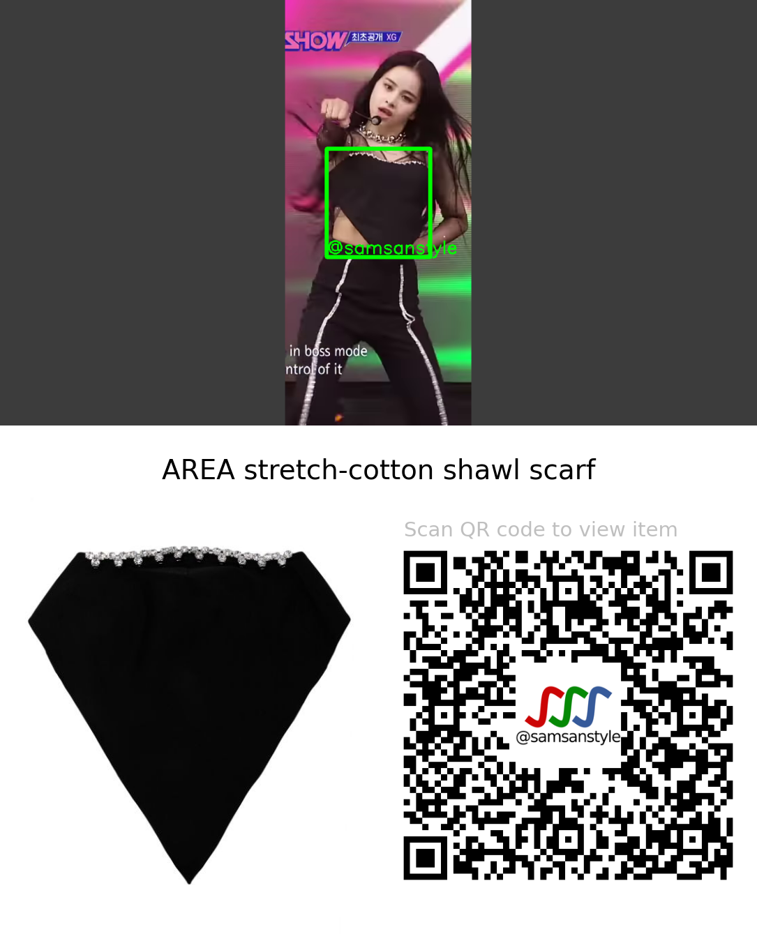 XG Harvey | Tippy Toes SBS MTV The Show | AREA stretch-cotton shawl scarf