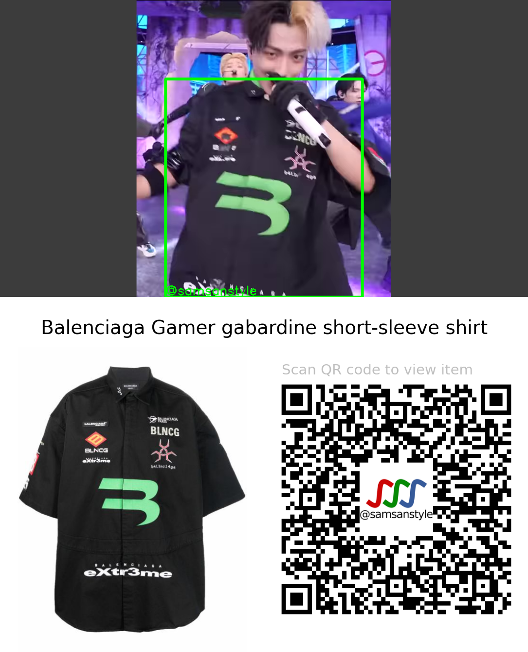 ATEEZ Hongjoong | Guerrilla SBS Inkigayo | Balenciaga Gamer gabardine short-sleeve shirt