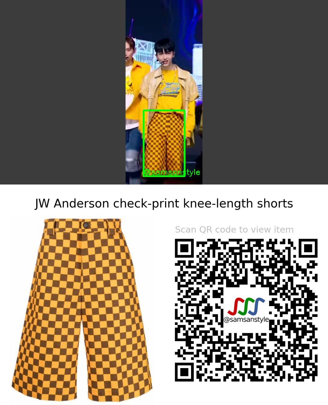 ATBO Kim Yeonkyu | Monochrome (Color) Mnet M Countdown | JW Anderson check-print knee-length shorts