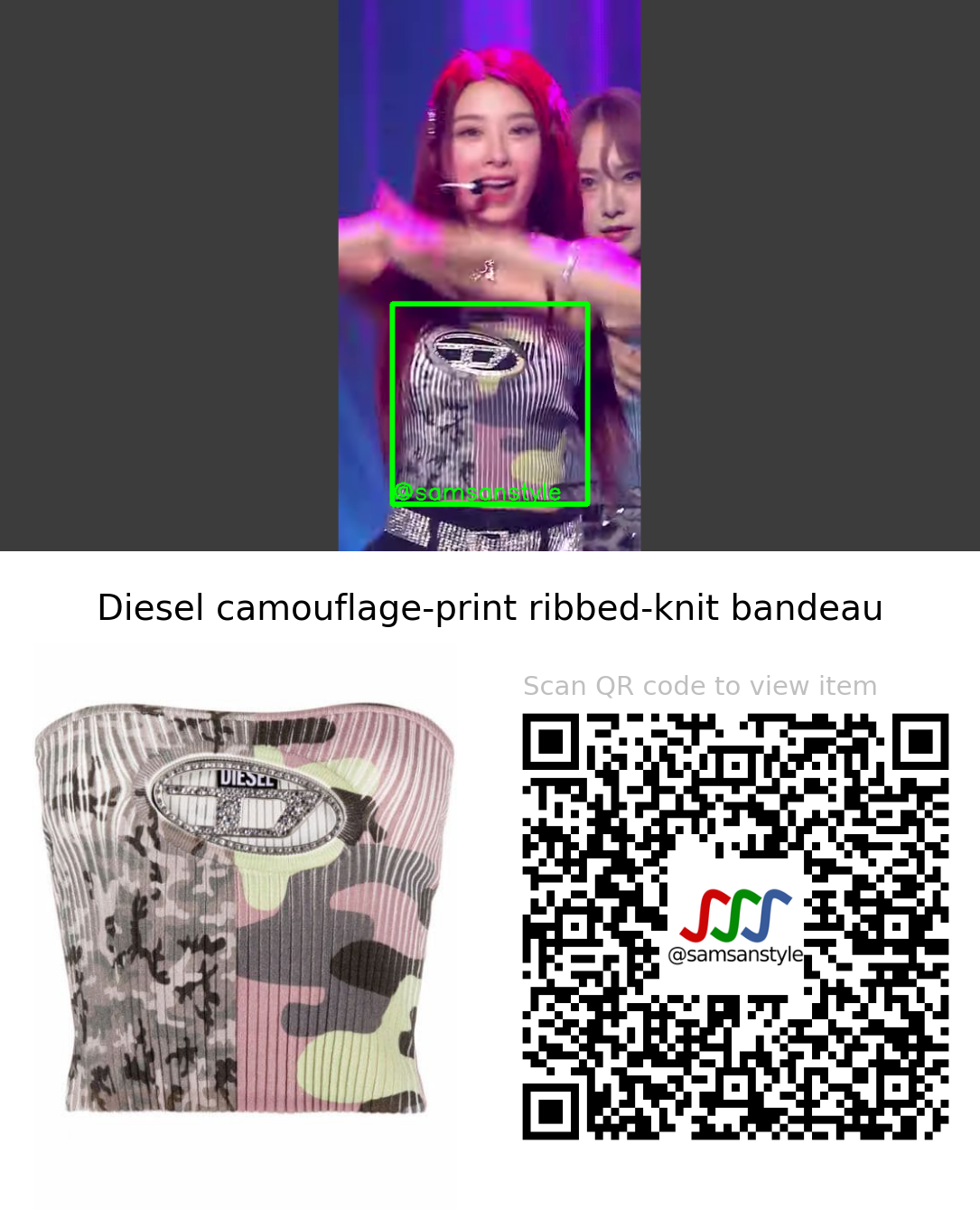 Rocket Punch Yunkyoung | FLASH MBC M Show Champion | Diesel camouflage-print ribbed-knit bandeau