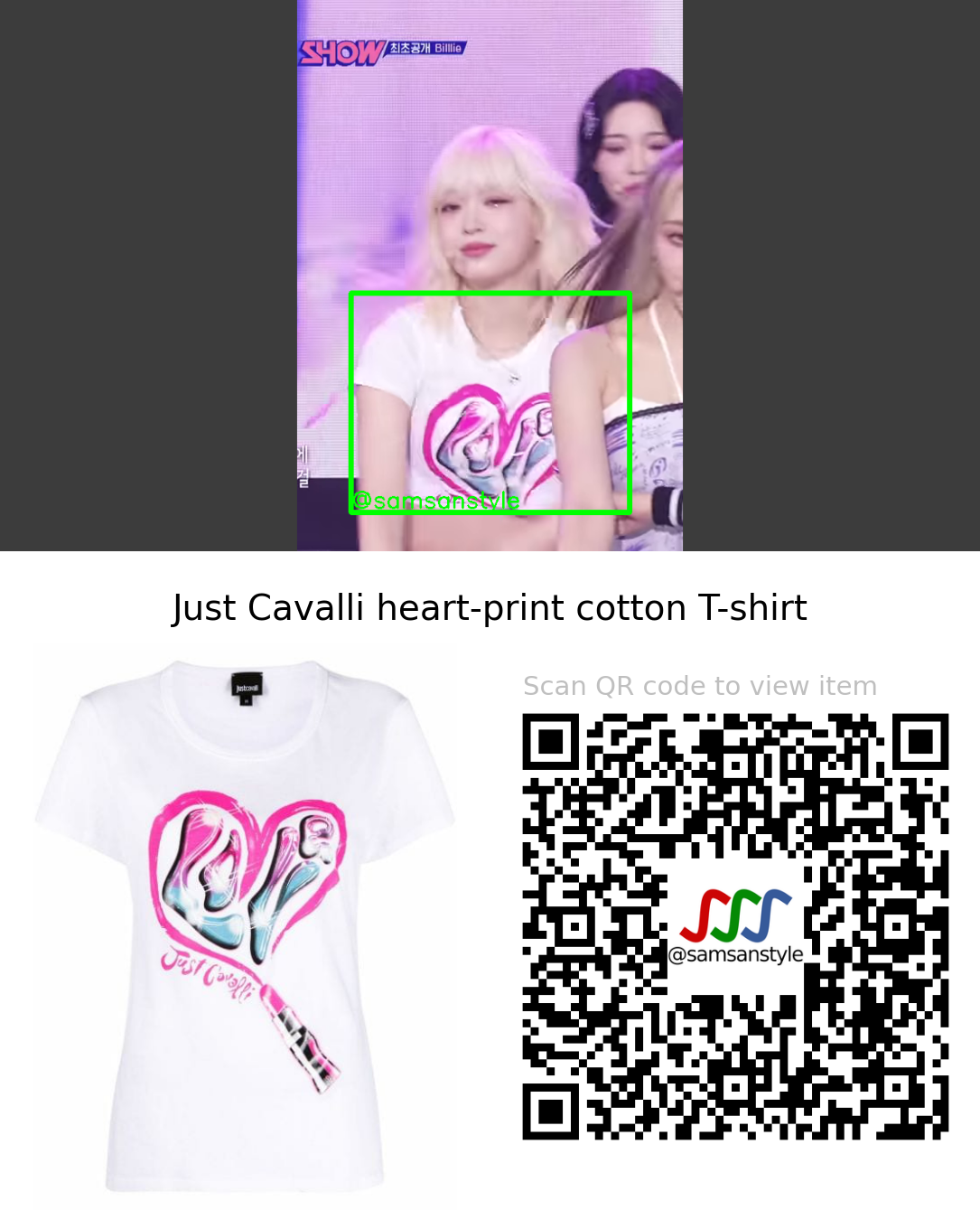 Billlie Haruna | B’rave ~ a song for Matilda SBS MTV The Show | Just Cavalli heart-print cotton T-shirt