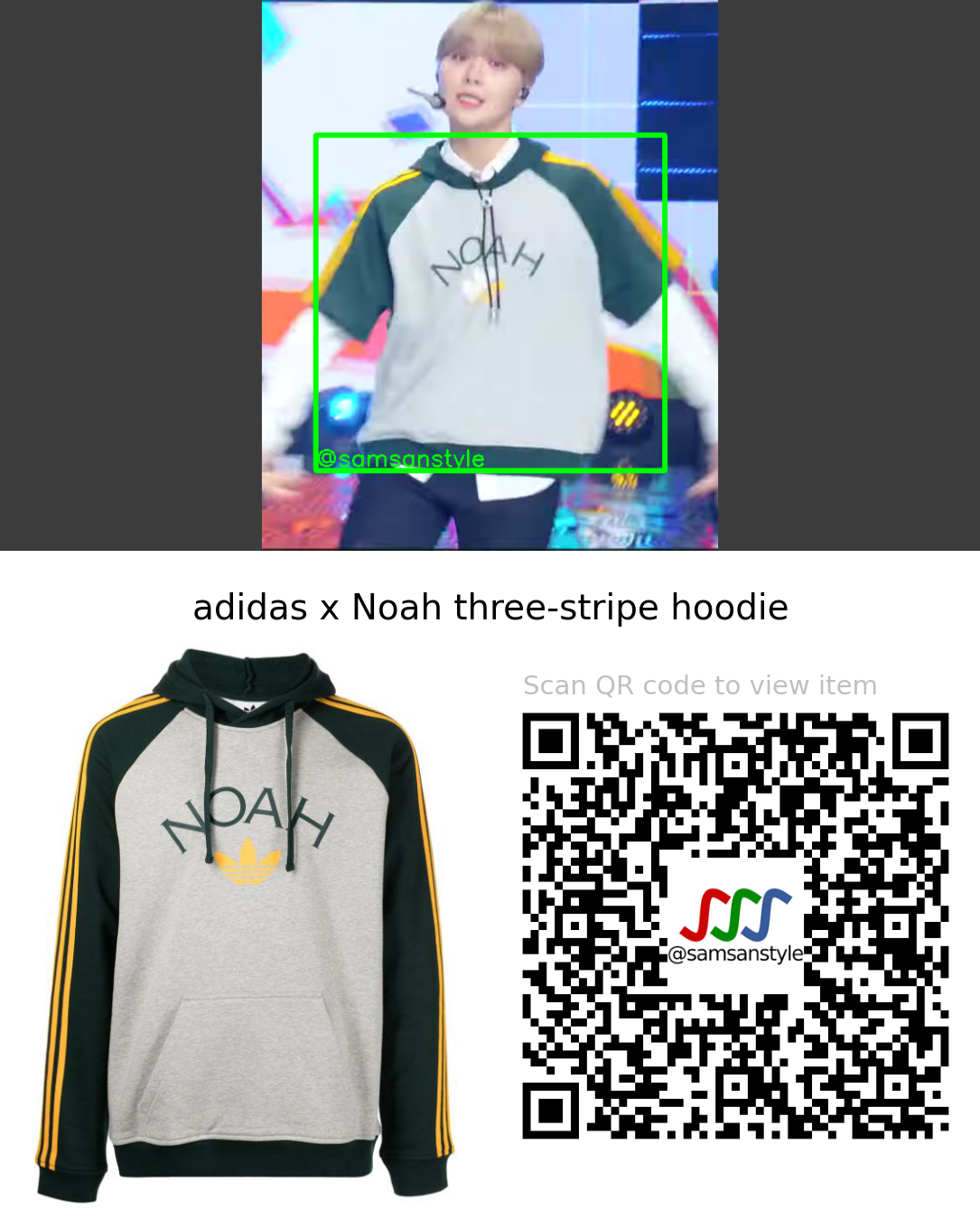 TO1 Jaeyun | What A Beautiful Day KBS Music Bank | adidas x Noah three-stripe hoodie