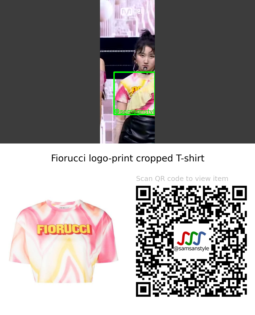 LAPILLUS Shana | GRATATA Mnet M Countdown | Fiorucci logo-print cropped T-shirt