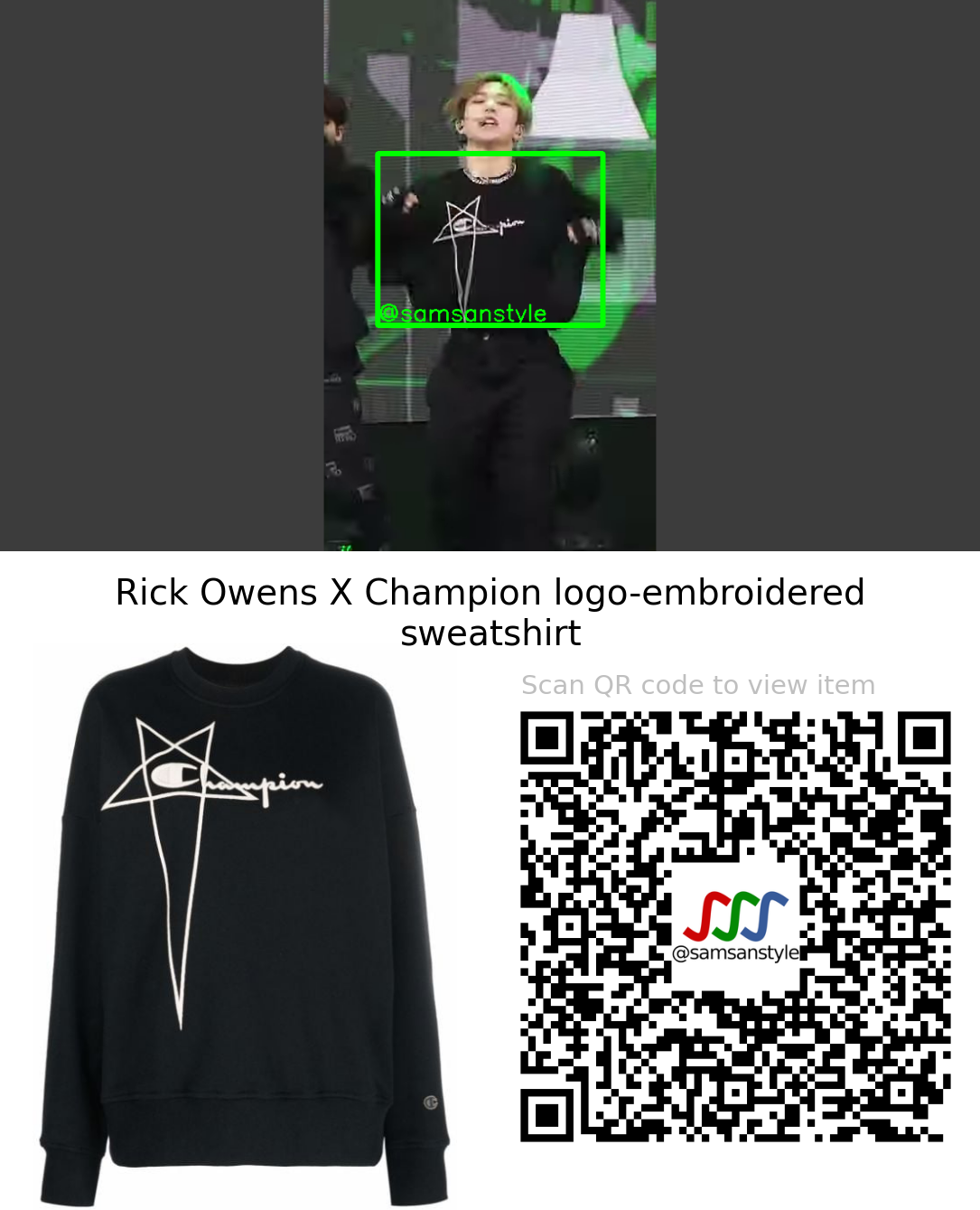 ATBO Oh Junseok | Monochrome (Color) SBS MTV The Show | Rick Owens X Champion logo-embroidered sweatshirt