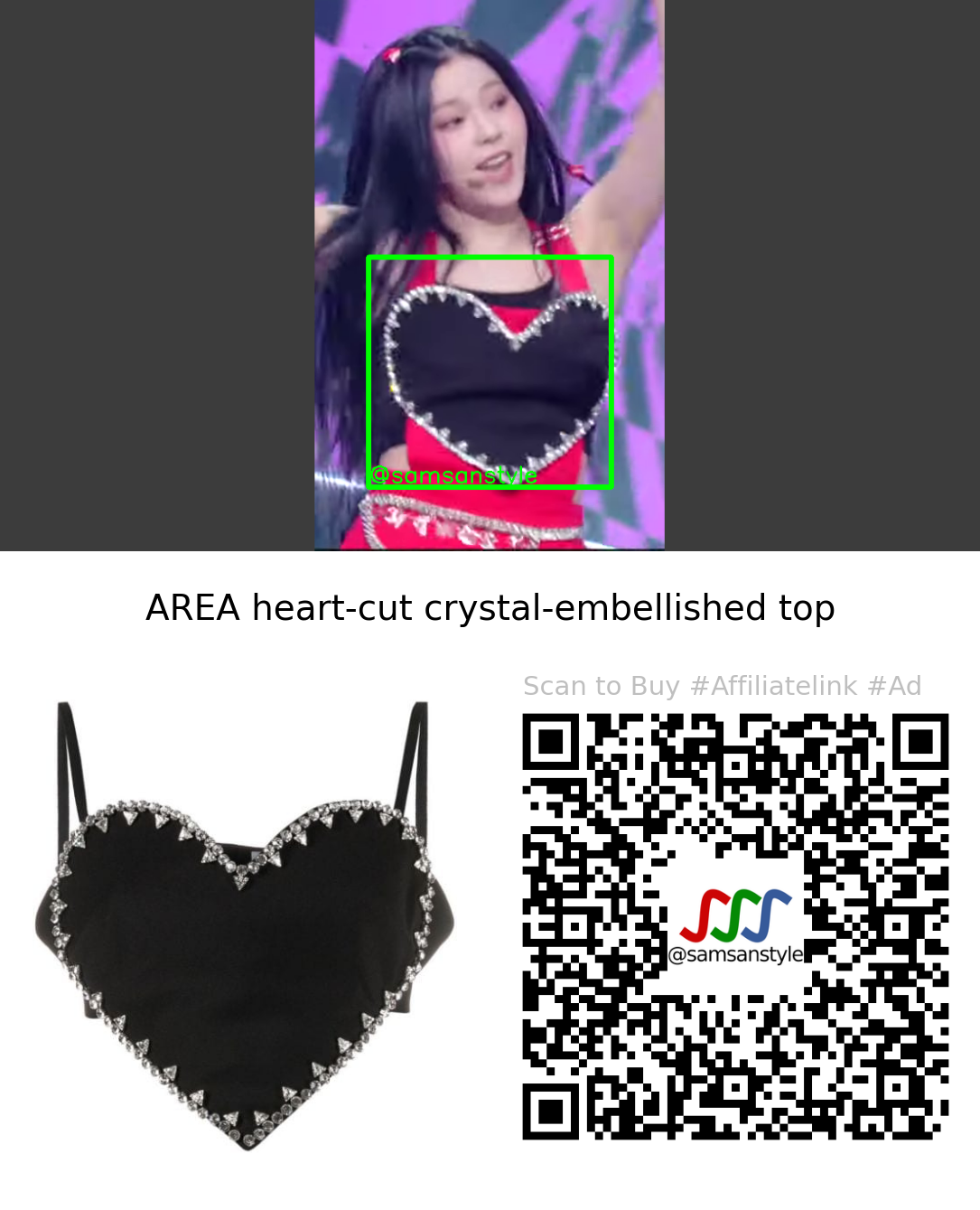 NMIXX Kyujin | DICE KBS Music Bank | AREA heart-cut crystal-embellished top