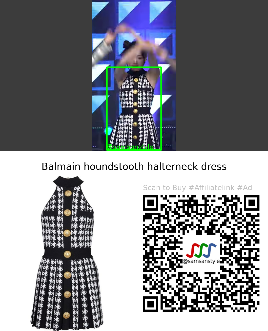 LIMELIGHT Gaeun | StarLight Arirang Simply K-Pop CON-TOUR | Balmain houndstooth halterneck dress