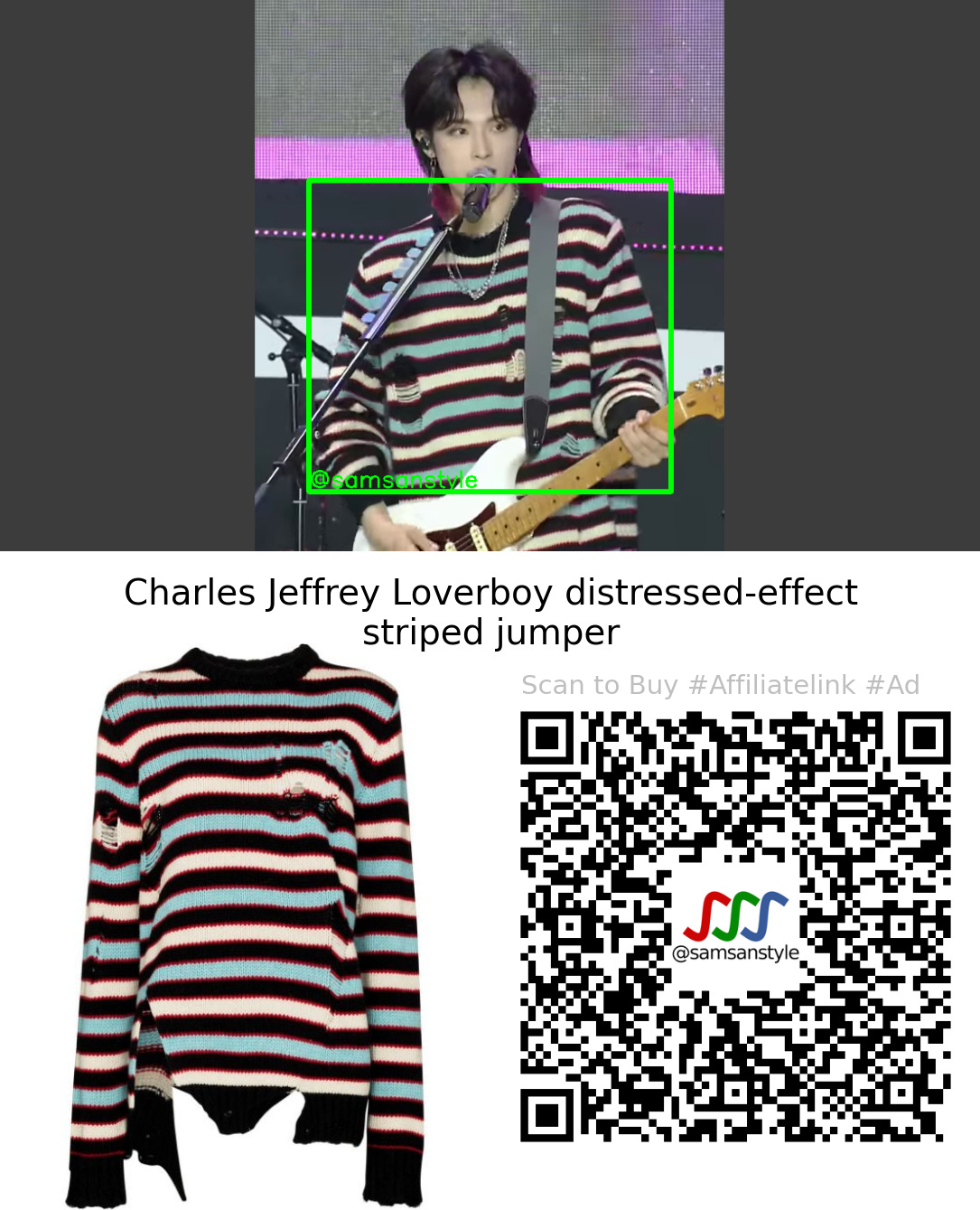 Xdinary Heroes Gaon | KNOCK DOWN 2022 Seoul Music Festival | Charles Jeffrey Loverboy distressed-effect striped jumper