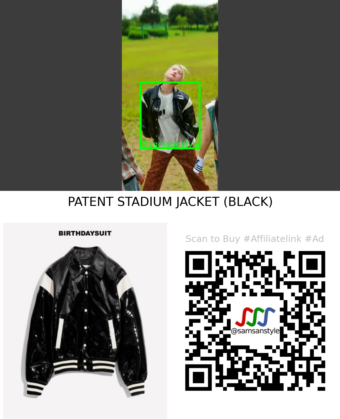 mimiirose Yoon Jia | LULULU MV | BIRTHDAYSUIT PATENT STADIUM JACKET