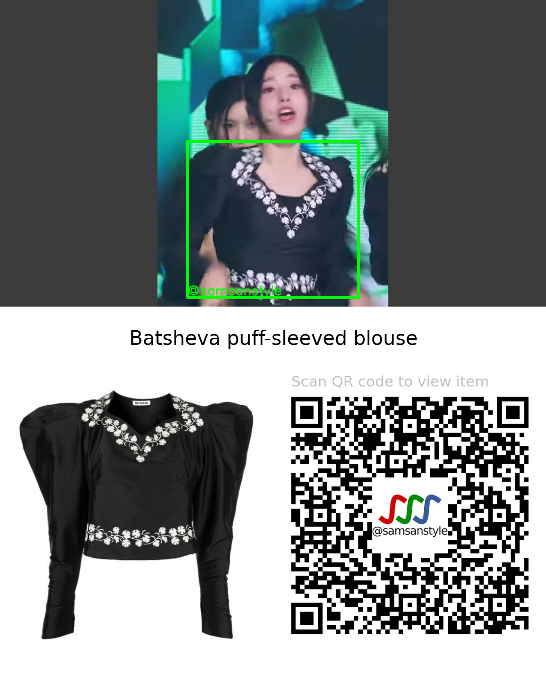NMIXX Jinni | DICE SBS Inkigayo | Batsheva puff-sleeved blouse