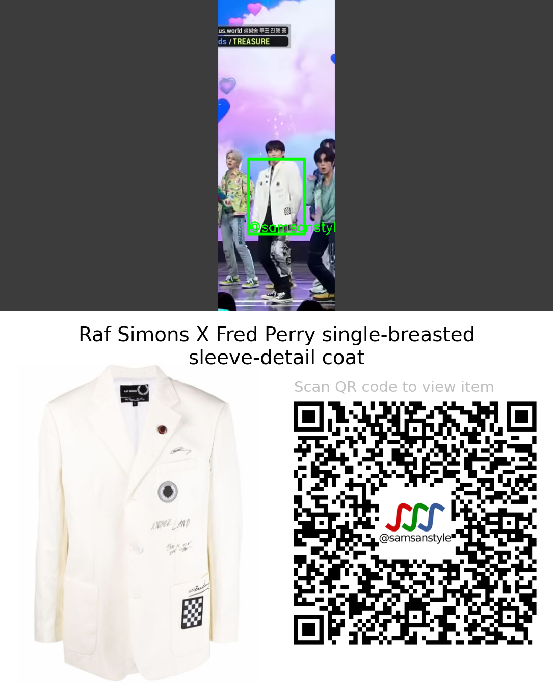 TREASURE Junkyu | HELLO Mnet M Countdown | Raf Simons X Fred Perry Single Breasted Coats for Men
