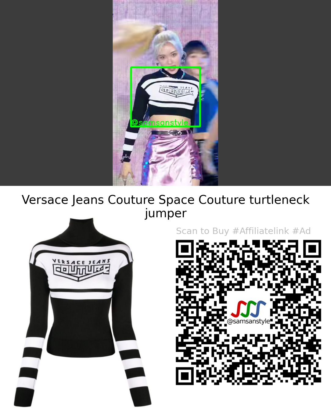 Kep1er Yeseo | We Fresh SBS MTV The Show | Versace Jeans Couture Space Couture turtleneck jumper