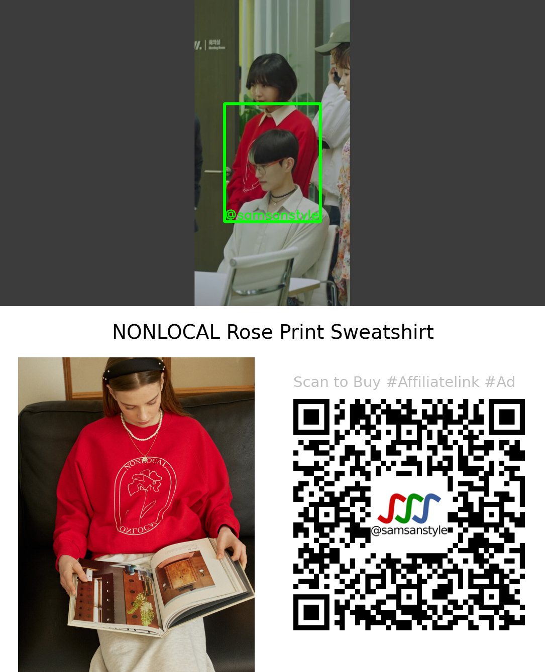 Joo Hyunyoung | Behind Every Star E04 | NONLOCAL Rose Print Sweatshirt