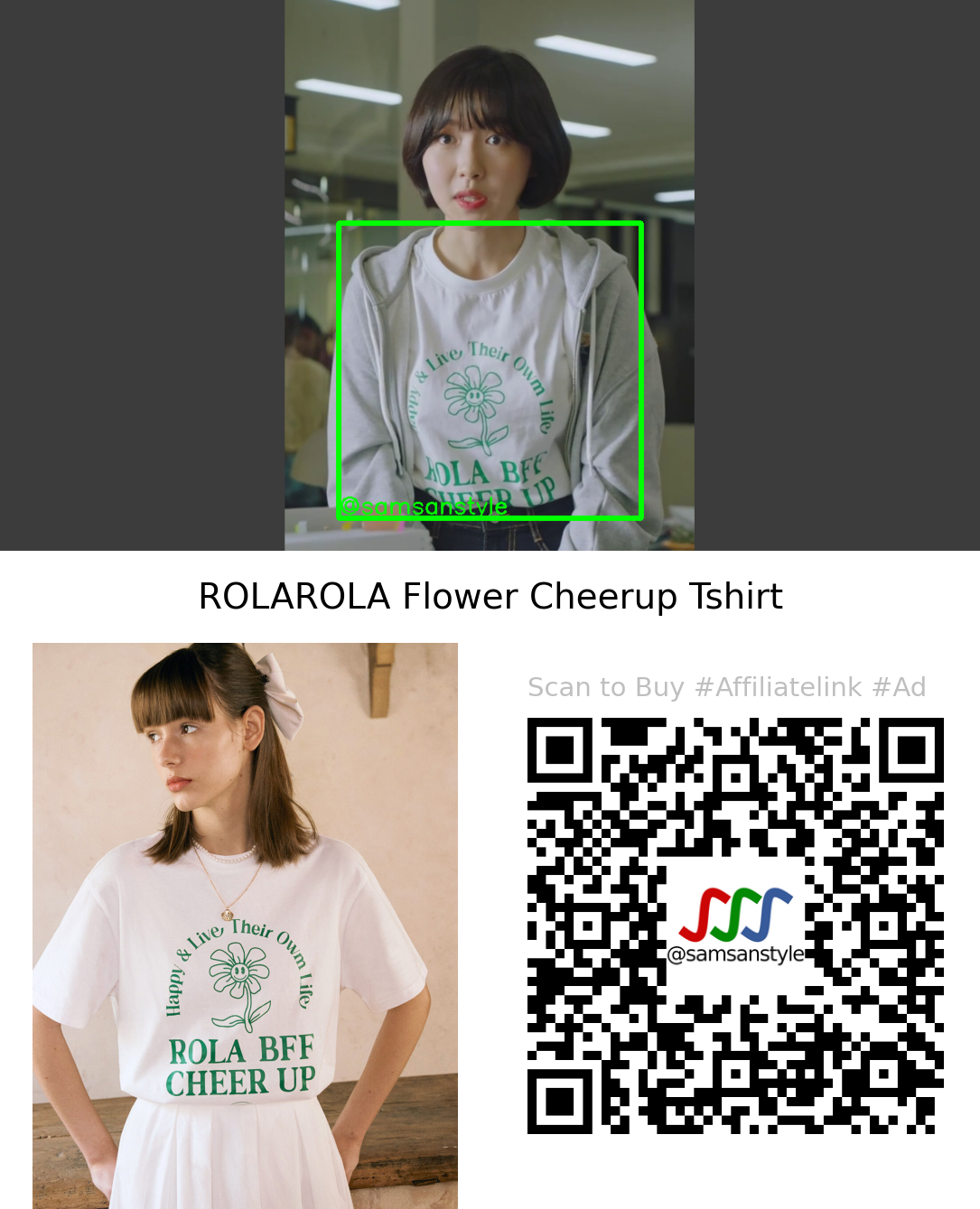 Joo Hyunyoung | Behind Every Star E01 | ROLAROLA Flower Cheerup Tshirt