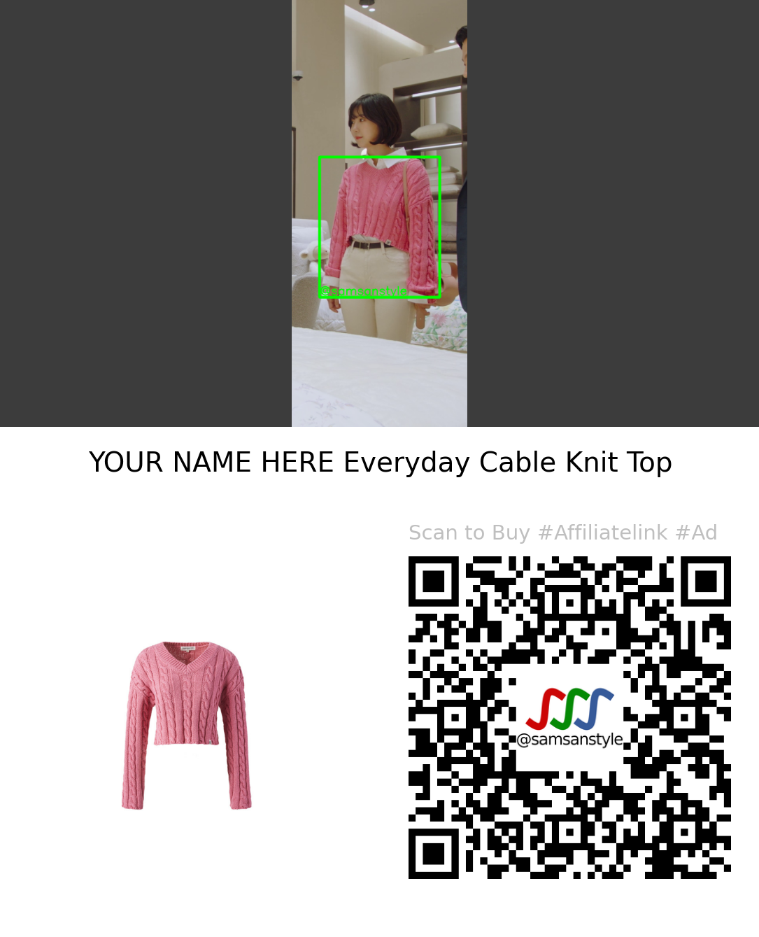 Joo Hyunyoung | Behind Every Star E08 | YOUR NAME HERE Everyday Cable Knit Top